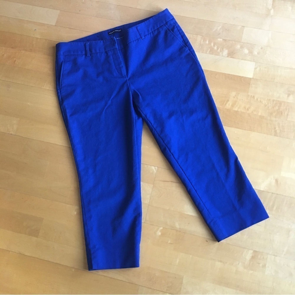 Hilary Radley Cotton, Mid Rise, Straight Leg, Capri Pants, Royal Blue, Size 12